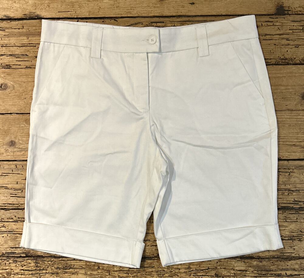 The Limited Women’s White Cuffed Bermuda Shorts Size 12 NWOT